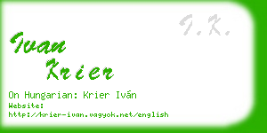 ivan krier business card